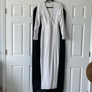 Love Lasts Forever White Sequin Long Sleeve Maxi Dress